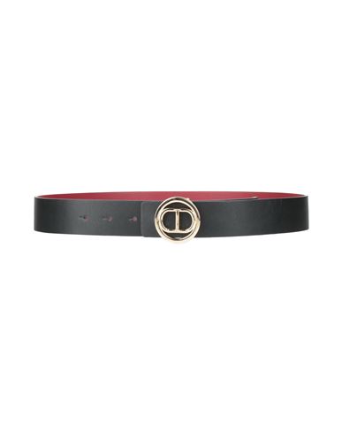 Twinset Woman Belt Black Size Xl Regenerated Leather, Polyester, Polyurethane In Black