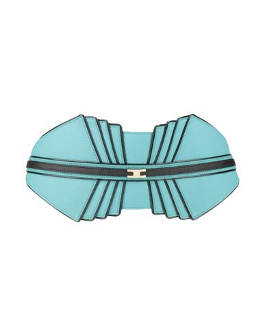 Elisabetta Franchi Woman Belt Turquoise Size 8 Cow Leather In Brown