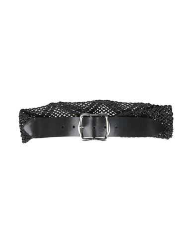 Weekend Max Mara Woman Belt Black Size L Cotton, Cow Leather In Black