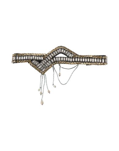 Elisabetta Franchi Gold Woman Hair Accessory Black Size - Silk, Glass In Black