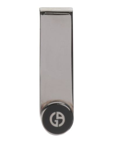Giorgio Armani Man Wallet Silver Size - Silver, Enamel In Gray