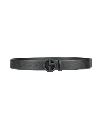 Giorgio Armani Man Belt Black Size 39.5 Calfskin In Black