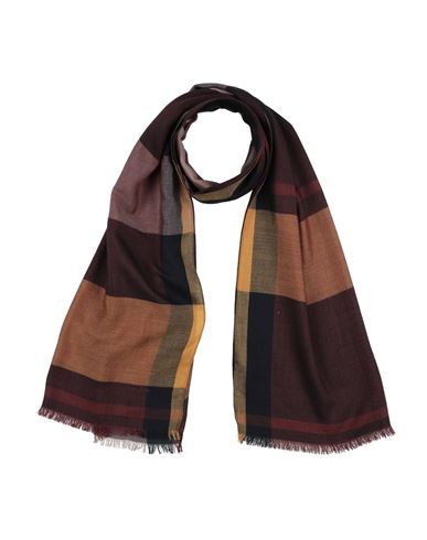 Ferragamo Man Scarf Burgundy Size - Cashmere, Silk In Brown