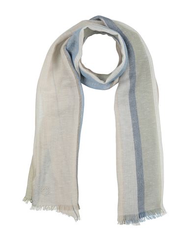 Ferragamo Man Scarf Beige Size - Cashmere, Linen In Gray