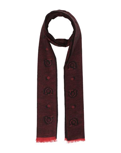 Ferragamo Man Scarf Brick Size - Silk In Red