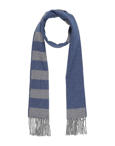 Ferragamo Man Scarf Slate Blue Size - Virgin Wool, Cashmere