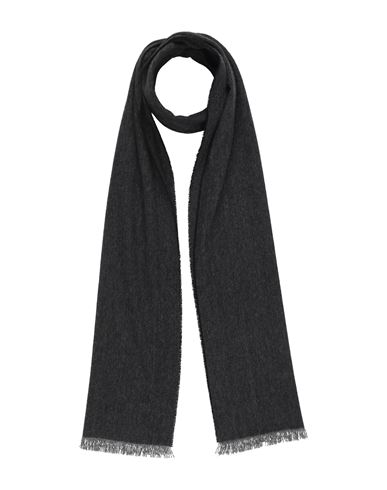 Ferragamo Man Scarf Charcoal Size - Cashmere, Wool In Gray