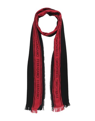 Ferragamo Man Scarf Black Size - Wool, Silk