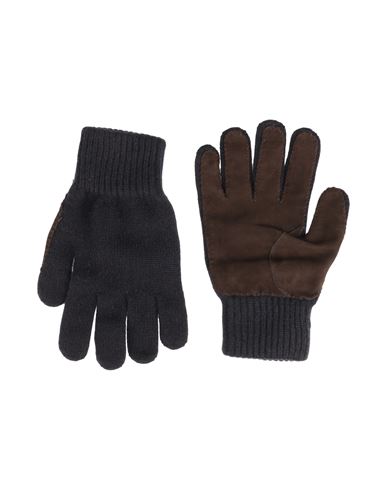 Moorer Man Gloves Midnight Blue Size 9.5 Cashmere, Calfskin In Black
