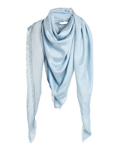 Givenchy Woman Scarf Sky Blue Size - Silk, Cotton In Blue