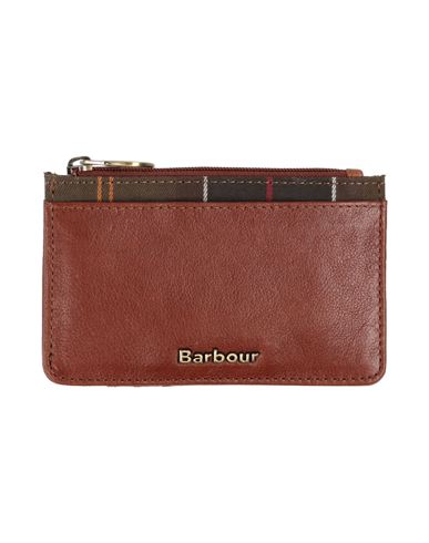 Barbour Woman Cardholder Brown Size - Leather, Polyester, Cotton, Viscose In Brown