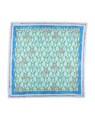 Lanvin Woman Scarf Sky Blue Size - Silk In Green