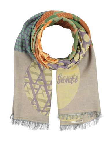 Alessia Santi Woman Scarf Green Size - Cotton, Polyester, Modal In Multi