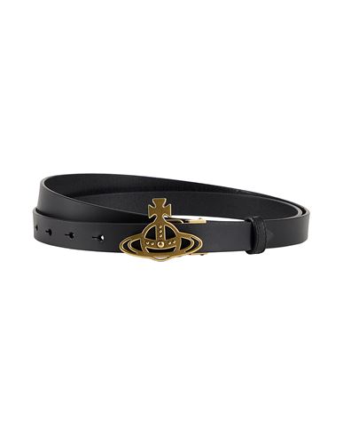 Vivienne Westwood Woman Belt Black Size 43.5 Cow Leather In Black