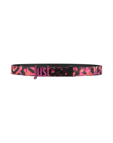 Just Cavalli Woman Belt Fuchsia Size 38 Leather In Pink
