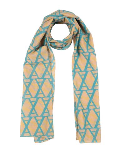 Alessia Santi Woman Scarf Turquoise Size - Cotton, Silk In Neutral