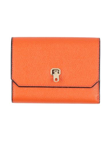 Valextra Woman Wallet Orange Size - Calfskin