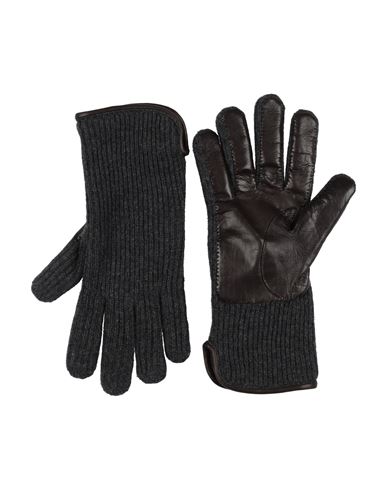 Agnona Man Gloves Midnight Blue Size L Cashmere, Lambskin In Blue