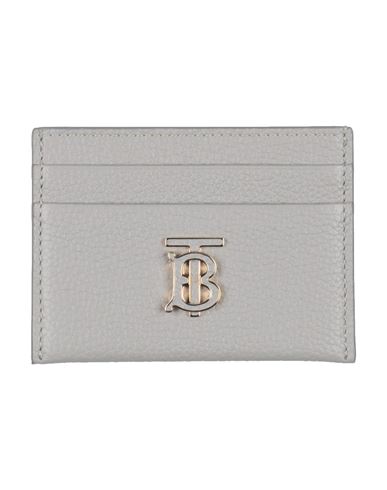 Burberry Man Cardholder Grey Size - Leather In Gray