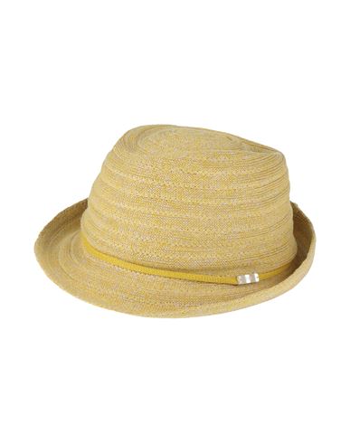 Fedeli Woman Hat Yellow Size L Cotton, Linen