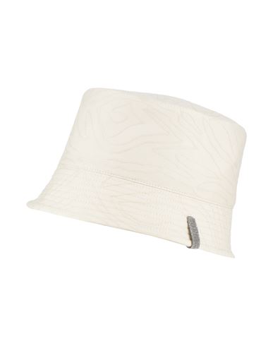 Brunello Cucinelli Woman Hat Off White Size M Cotton, Polyamide