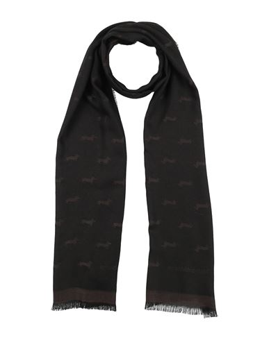 Harmont & Blaine Man Scarf Dark Brown Size - Viscose, Polyester In Black