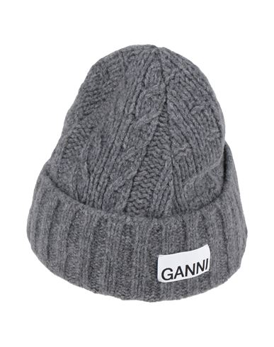 Ganni Woman Hat Grey Size Onesize Wool, Merino Wool, Recycled Polyamide In Gray