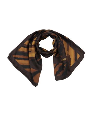 Max Mara Woman Scarf Dark Brown Size - Silk