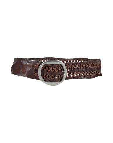 Minoronzoni Woman Belt Dark Brown Size 36 Leather