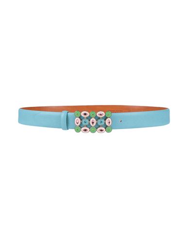 D'amico Woman Belt Sky Blue Size 39.5 Leather