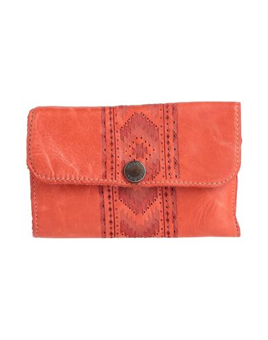 Caterina Lucchi Gold Woman Wallet Coral Size - Calfskin, Cotton In Red