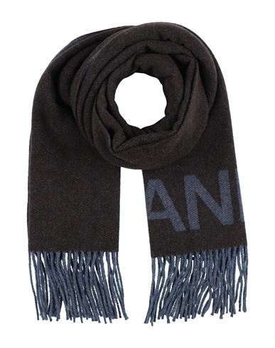 Ganni Woman Scarf Chocolate Brown Size - Recycled Wool, Wool