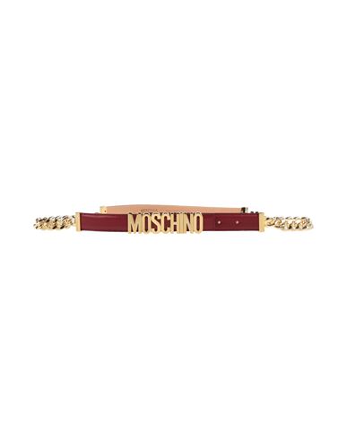 Moschino Couture Woman Belt Burgundy Size 8 Leather, Metal In Red