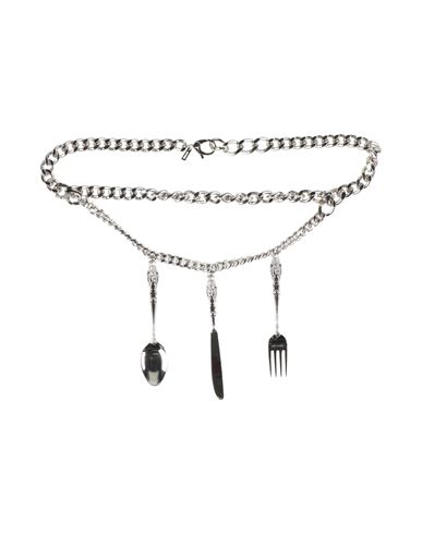 Moschino Couture Woman Belt Silver Size S Metal