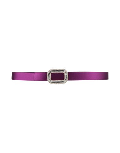 Roger Vivier Woman Belt Purple Size 39.5 Leather, Textile Fibers