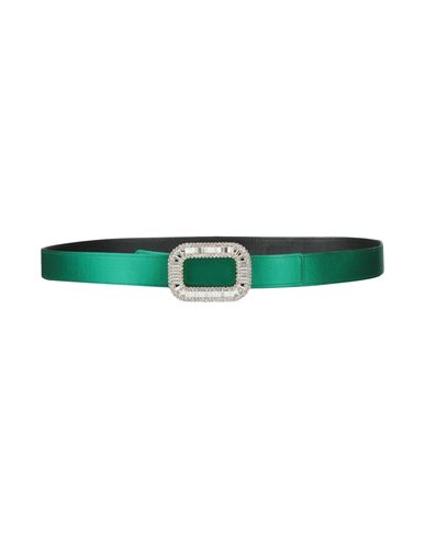 Roger Vivier Woman Belt Green Size 39.5 Leather, Textile Fibers In Green