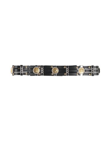 Maje Woman Belt Black Size 2 Cow Leather, Zamak, Brass