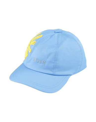 Msgm Woman Hat Light Blue Size Onesize Cotton, Elastane
