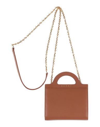 Marni Woman Crossbody Wallet Camel Size - Cow Leather In Sand