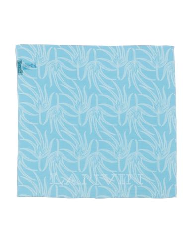 Lanvin Woman Scarf Azure Size - Cotton, Silk In Blue