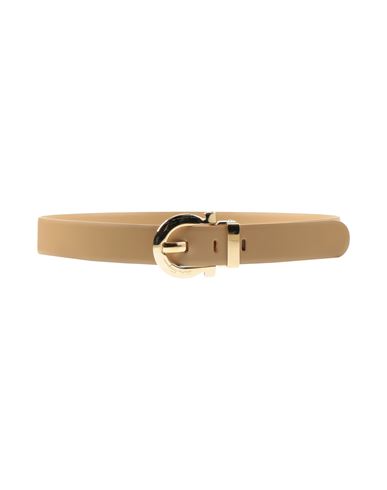 Ferragamo Woman Belt Camel Size 38 Calfskin In Sand