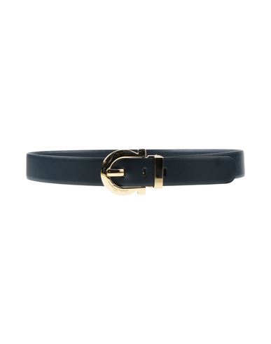 Ferragamo Woman Belt Midnight Blue Size 39.5 Calfskin In Blue