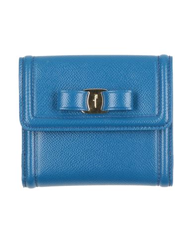 Ferragamo 008 Woman Wallet Blue Size - Leather