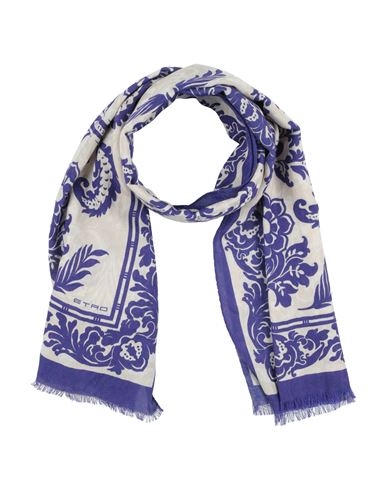 Etro Woman Scarf Blue Size - Cotton, Modal In Brown