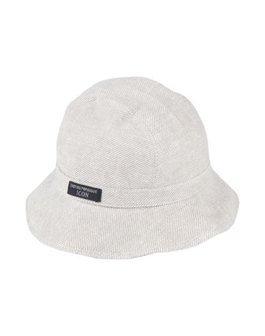 Emporio Armani Icon Woman Hat Light Grey Size 7 ¼ Hemp, Linen, Cotton, Acetate In White