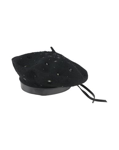 Emporio Armani Woman Hat Black Size Onesize Wool, Polyamide, Cotton, Polyurethane, Cow Leather