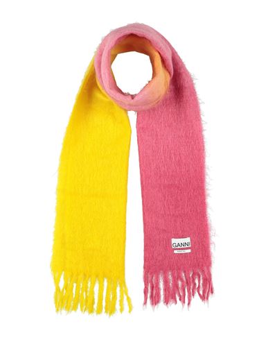 Ganni Woman Scarf Yellow Size - Recycled Wool, Wool In Multi