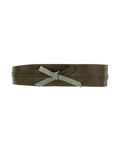 The Abito Milano Woman Belt Dark Green Size M Leather
