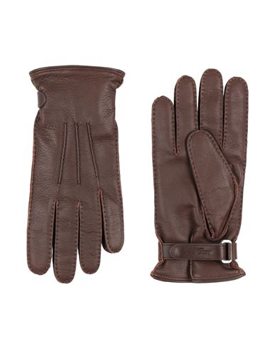 Brioni Man Gloves Chocolate Brown Size 9.5 Leather