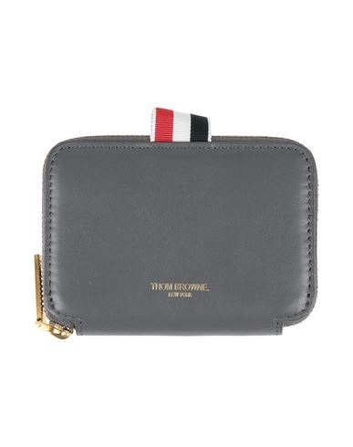 Thom Browne Woman Coin Purse Grey Size - Cow Leather In Gray